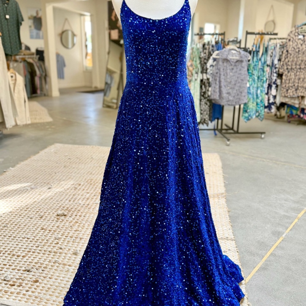 Dazzling Royal Blue Sequin Maxi Dress